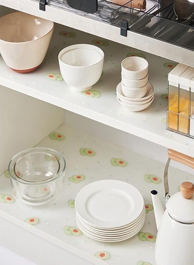 إيلاستبرو بطانات أرفف مطبوعة من إيلاست برو (45 سم × 5 م) لأرفف المطبخ، حصيرة أدراج، بطانة أرفف، حصائر ثلاجة، بطانات أدراج خزائن المطبخ (مطبوع عليها فاكهة الأفوكادو) - Image 3